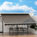 Instahut Retractable Folding Arm Awning Manual Sunshade 4.5Mx3M Grey-7