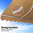 Instahut Retractable Folding Arm Awning Motorised Remoter Sunshade 2.5Mx2M Beige-6