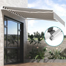 Instahut Retractable Folding Arm Awning Motorised Sunshade 3Mx2.5M Grey White-5