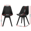 Artiss Dining Chairs Set of 4 Leather Plastic DSW Replica Black-2