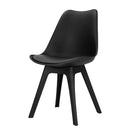 Artiss Dining Chairs Set of 4 Leather Plastic DSW Replica Black-1