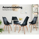 Artiss Dining Chairs Set of 4 Leather Plastic DSW Replica Wooden Black-3