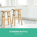 Artiss Bar Stools Kitchen Counter Stools Wooden Chairs Natural x2-6