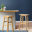 Artiss Bar Stools Kitchen Counter Stools Wooden Chairs Natural x2-7