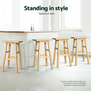 Artiss 4x Bar Stools Kitchen Chairs Wooden Nature-5