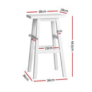 Artiss 4x Bar Stools Kitchen Chairs Wooden White-2