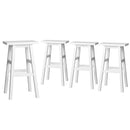 Artiss 4x Bar Stools Kitchen Chairs Wooden White-3