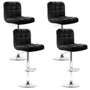 Artiss 4x Bar Stools Leather Gas Lift Black-2