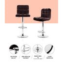 Artiss 4x Bar Stools Leather Gas Lift Brown-4