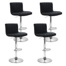 Artiss 4x Bar Stools Gas Lift Leather Black-2