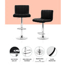 Artiss 4x Bar Stools Gas Lift Leather Black-8