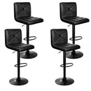 Artiss 4x Bar Stools Gas Lift Leather Chair Black-1