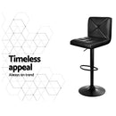 Artiss 4x Bar Stools Gas Lift Leather Chair Black-8