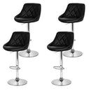 Artiss 4x Bar Stools Leather Padded Gas Lift Black-3