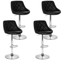 Artiss 4x Bar Stools Leather Padded Gas Lift Black-2