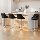 Artiss 4x Bar Stools Leather Padded Gas Lift Black-13