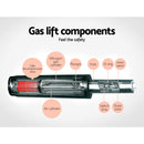 Artiss 2x Bar Stools Leather Padded Gas Lift Grey-12