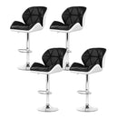 Artiss 4x Bar Stools Gas Lift Padded Leather Black & White-2