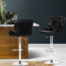 Artiss 2x Bar Stools Gas Lift Padded Leather Black-13