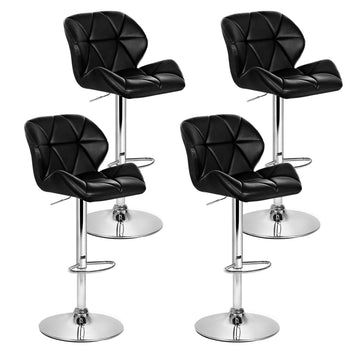 Artiss 4x Bar Stools Gas Lift Padded Leather Black - 0