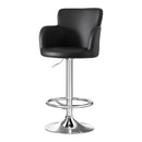Artiss 1x Leather Bar Stools Swivel Adjustable Gas Lift PU Counter Chairs Black-1