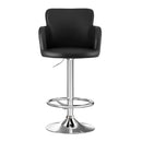 Artiss 2x Leather Bar Stools Swivel Adjustable Gas Lift PU Counter Chairs Black-3