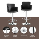 Artiss 2x Leather Bar Stools Swivel Adjustable Gas Lift PU Counter Chairs Black-4