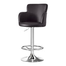 Artiss 1x Leather Bar Stools Swivel Adjustable Gas Lift PU Counter Chairs Brown-1