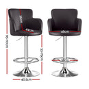 Artiss 2x Leather Bar Stools Swivel Adjustable Gas Lift PU Counter Chairs Brown-2