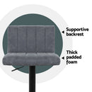 Artiss 2x Bar Stools Vintage Leather Gas Lift Grey-10