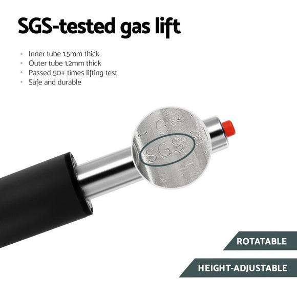 Artiss 2x Bar Stools Vintage Leather Gas Lift Grey