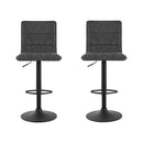 Artiss 2x Bar Stools Gas Lift Vintage Leather Grey-6