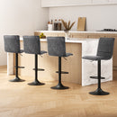 Artiss 4x Bar Stools Gas Lift Vintage Leather Grey-7