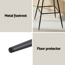 Artiss 2x Bar Stools Kitchen Dining Chair Counter Stool Diamond PU Leather Black-6