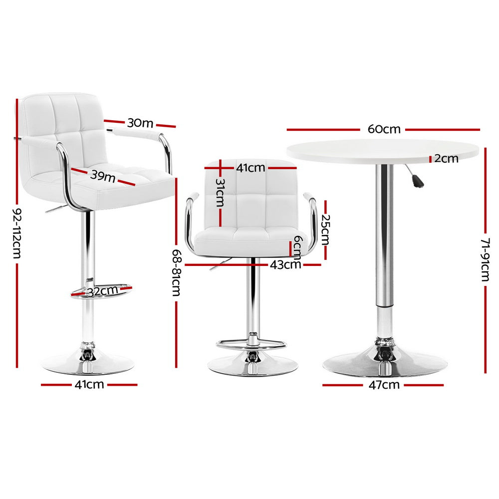 Artiss Bar Table and Stools Set Dining Desk Kitchen Chairs Cafe Pub - 0