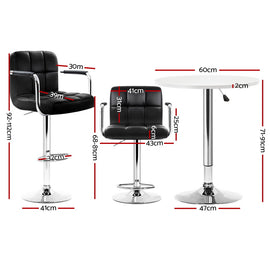 Artiss Bar Table and Stools Set Dining Desk Kitchen Chairs Cafe Pub - 0