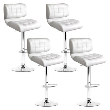 Artiss 4x Bar Stools Gas Lift Leather Padded White - 0