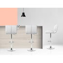 Artiss 4x Bar Stools Gas Lift Leather Padded White-10