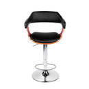 Artiss Bar Stools Gas Lift Leather w/Armrest Black-3