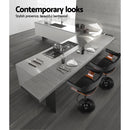 Artiss Bar Stools Gas Lift Leather w/Armrest All Black-5