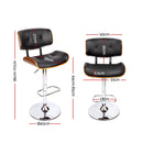 Artiss Bar Stools Gas Lift Leather Black-4