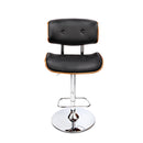 Artiss Bar Stools Gas Lift Leather Black-5