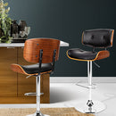 Artiss Bar Stools Gas Lift Leather Black-13