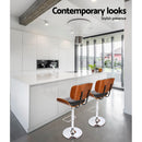 Artiss 2x Bar Stools Gas Lift Leather Black-8