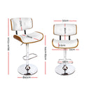 Artiss Bar Stools Gas Lift Leather White-4