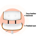 Artiss 2x Bar Stools Gas Lift Leather White-11