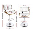 Artiss 4x Bar Stools Gas Lift Leather White-2