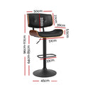 Artiss Bar Stools Gas Lift Leather All Black-2