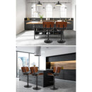 Artiss 2x Bar Stools Gas Lift Leather All Black-5