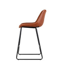 Artiss Bar Stools Kitchen Counter Barstools Leather Metal Chairs Brown x2-5